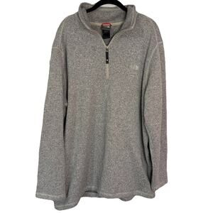 The North Face Quarter 1/4 Zip Fleece Pullover Mens Size XXL Gray Long Sleeve